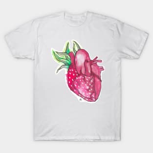 Le Coeur Fraise by Skye Rain Art T-Shirt